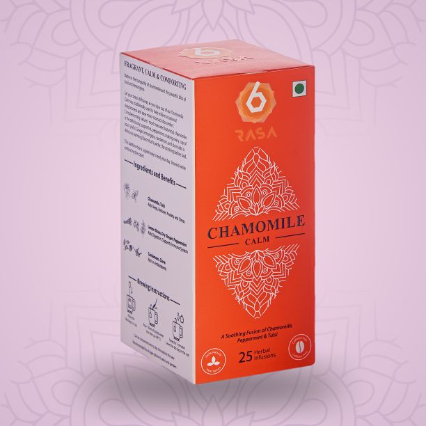 6rasa Chamomile Calm Herbal Tea Bags (1.6 g Each, 25 Tea Bags)
