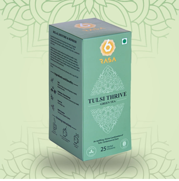 6rasa Tulsi Thrive Green Tea Bags (1.7 g Each, 25 Tea Bags)