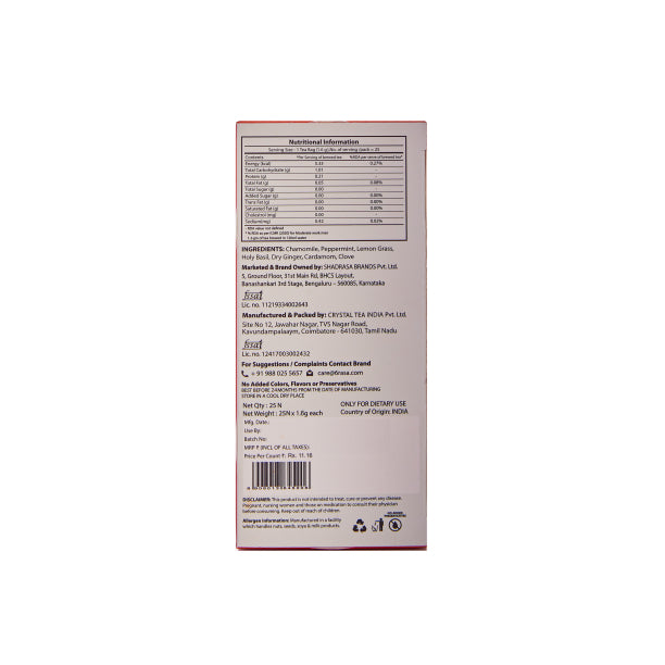 6rasa Chamomile Calm Herbal Tea Bags (1.6 g Each, 25 Tea Bags)